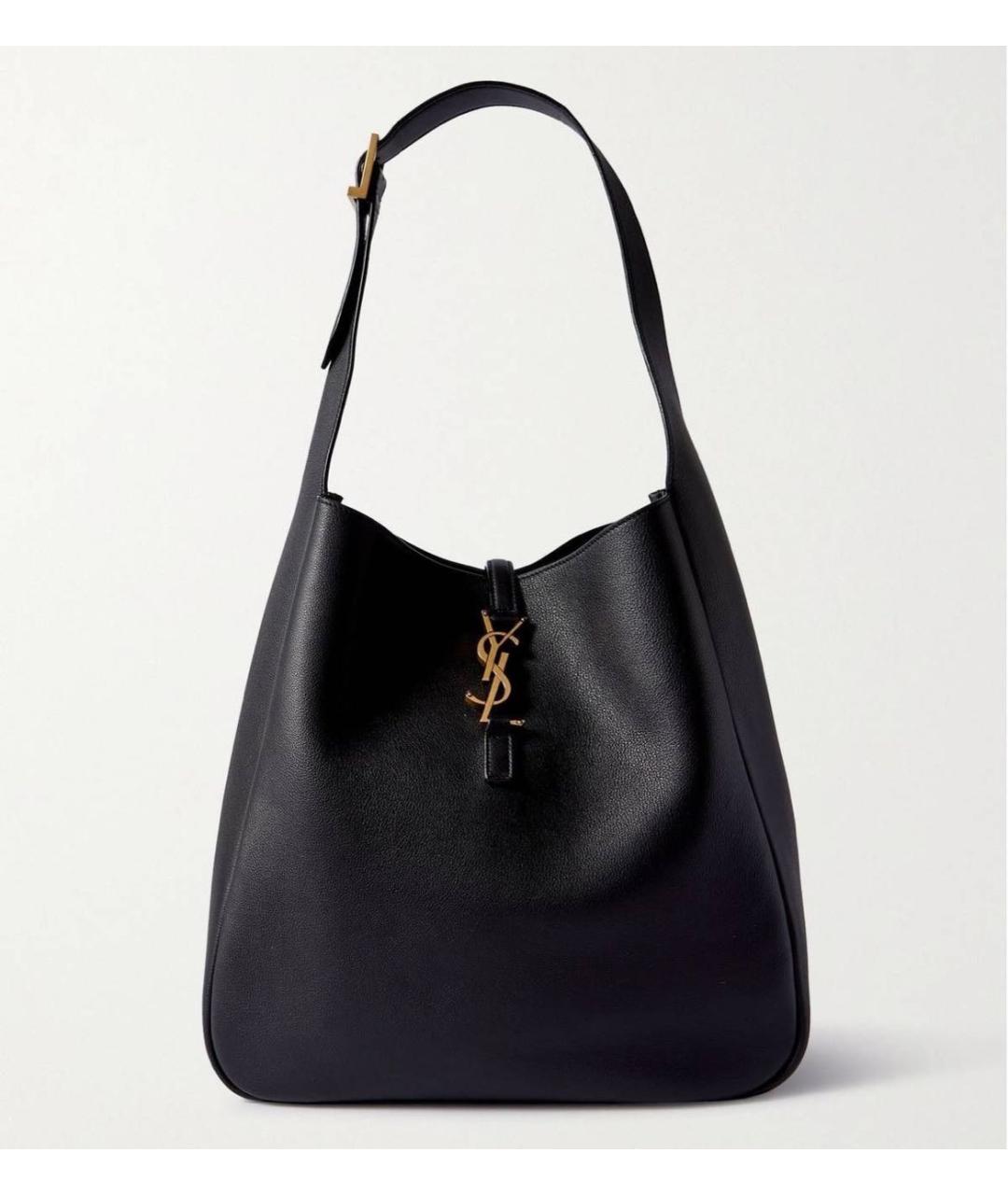 SAINT LAURENT Черная кожаная сумка тоут, фото 3