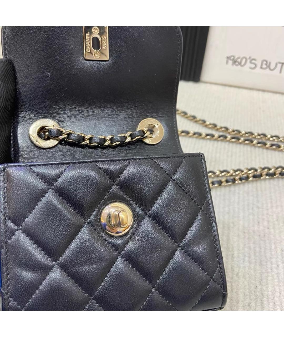 CHANEL Черная кожаная сумка через плечо, фото 6