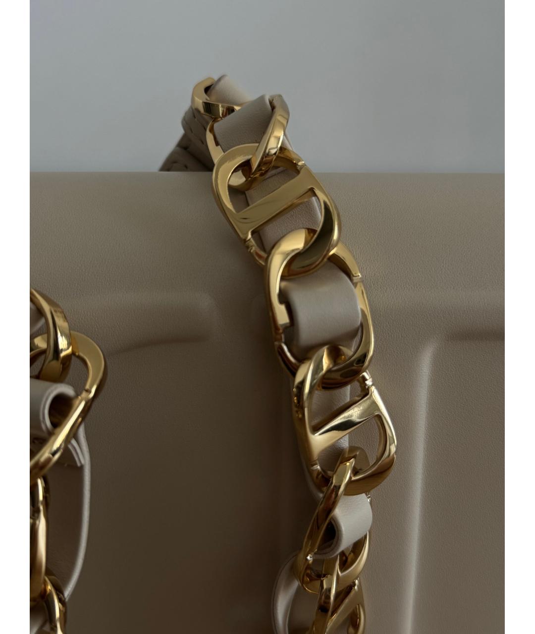 CHRISTIAN DIOR Бежевая кожаная сумка через плечо, фото 6