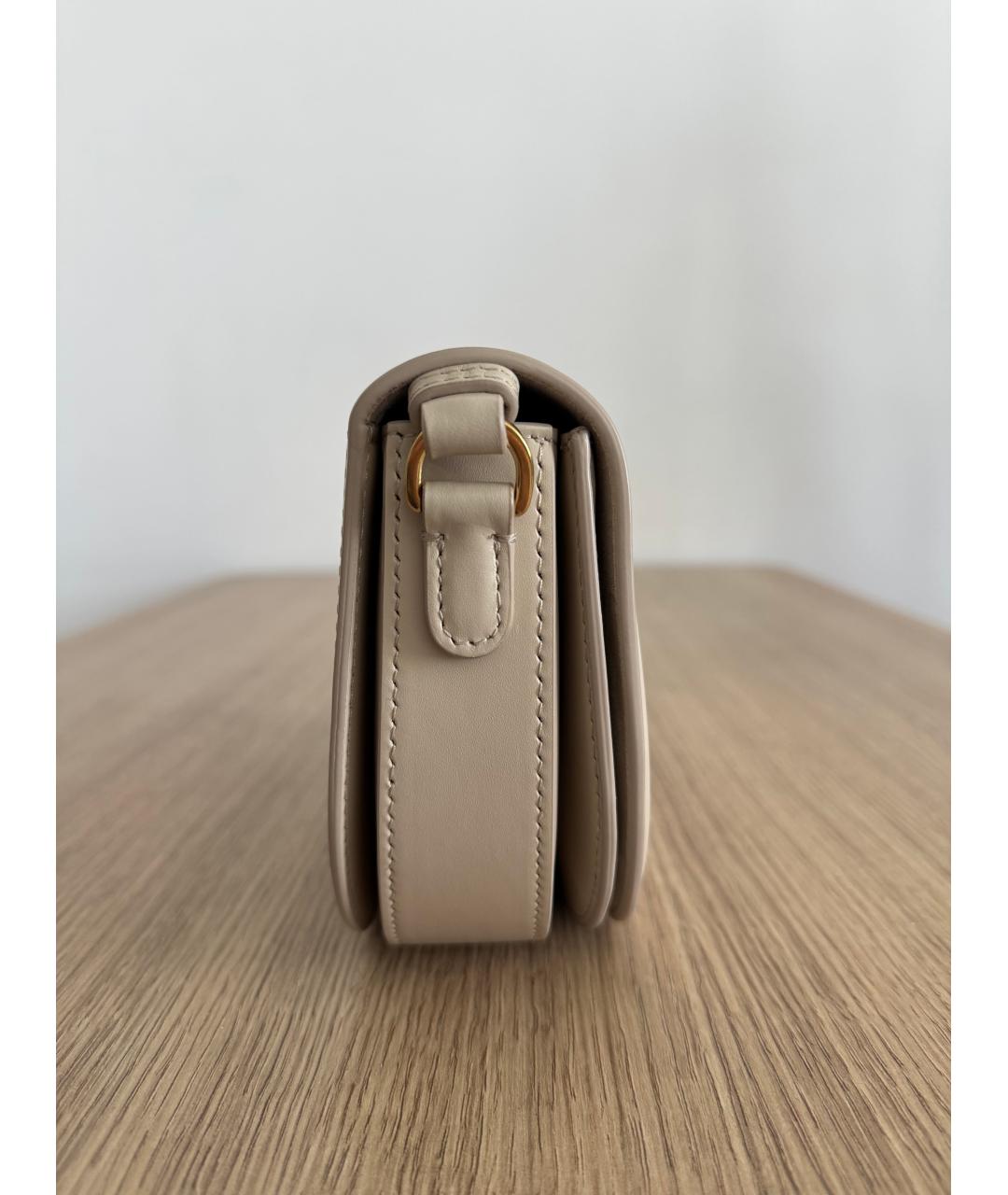 CHRISTIAN DIOR Бежевая кожаная сумка через плечо, фото 8