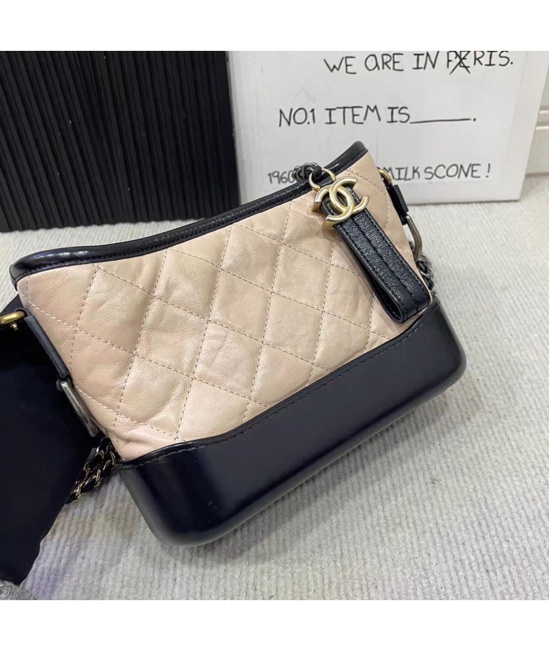 CHANEL Бежевая кожаная сумка через плечо, фото 3