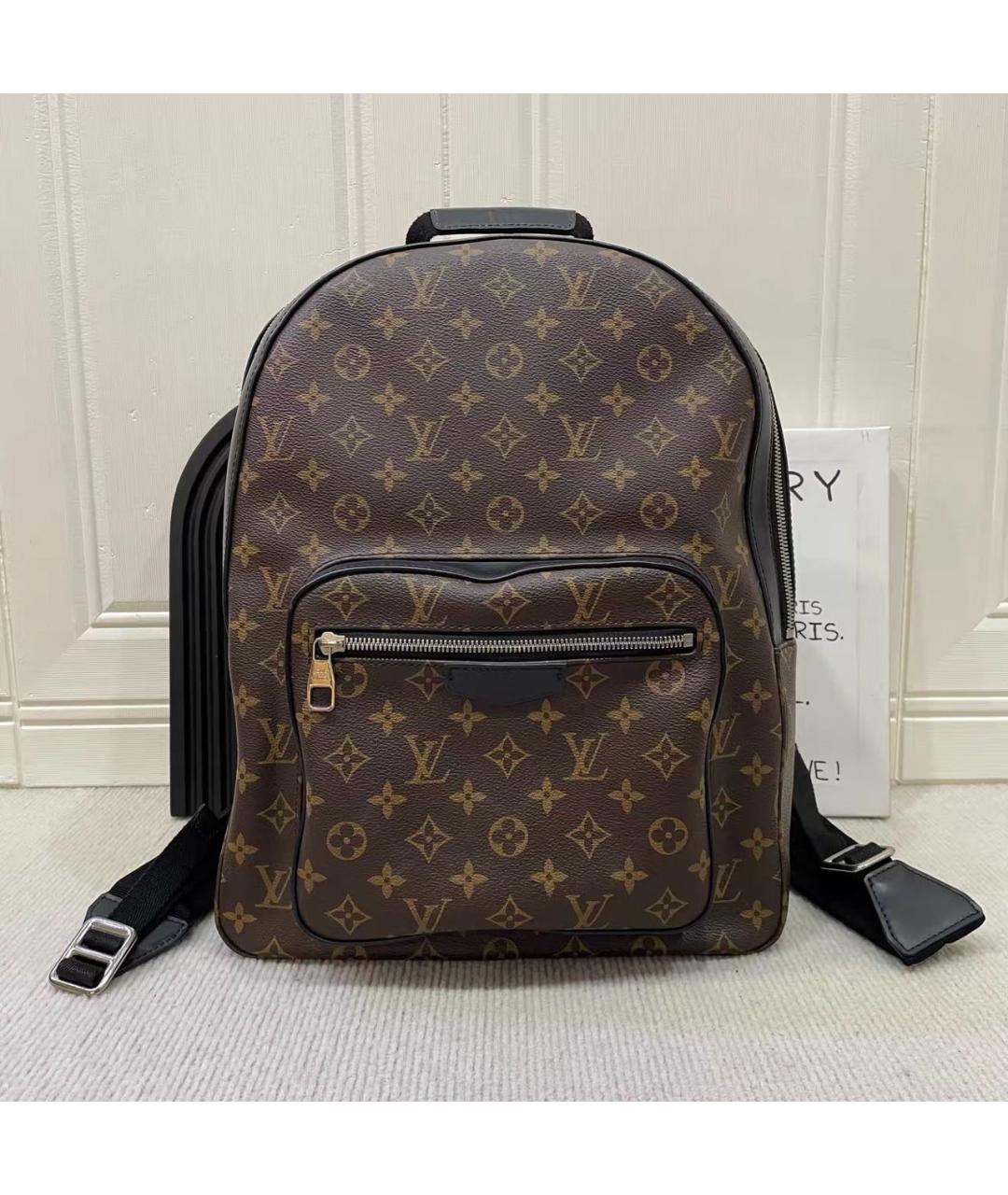 LOUIS VUITTON Коричневый кожаный рюкзак, фото 9