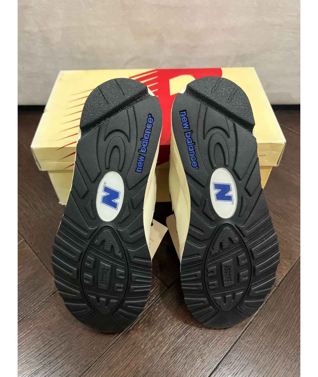 NEW BALANCE Бежевые кожаные низкие кроссовки / кеды, фото 5