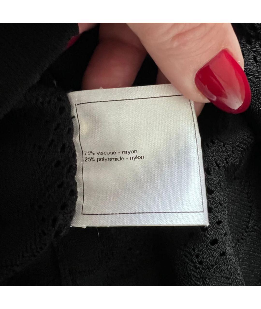 CHANEL Черная вискозная майка, фото 4