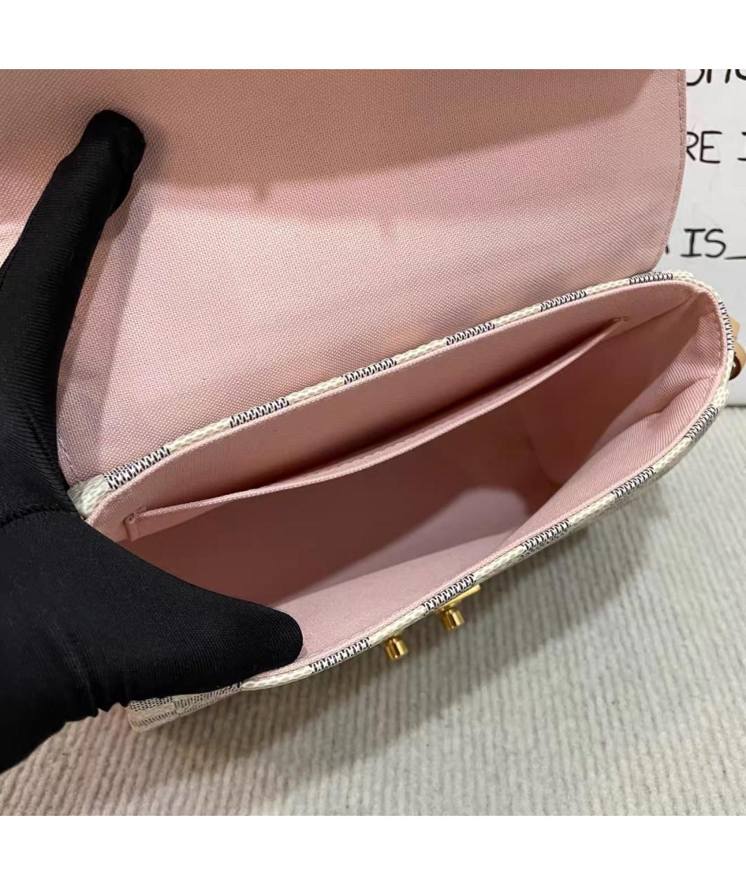 LOUIS VUITTON Бежевая кожаная сумка с короткими ручками, фото 8