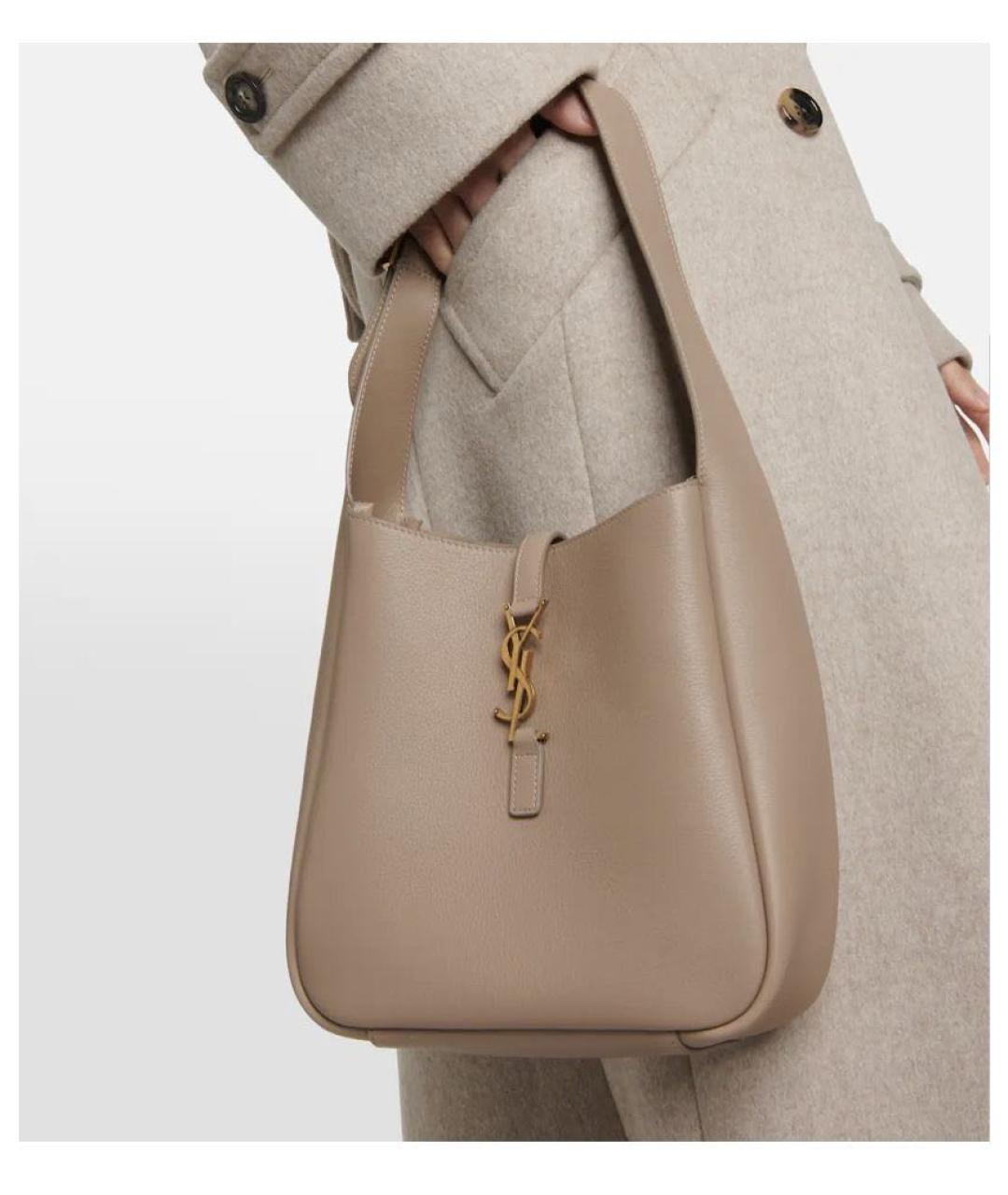 SAINT LAURENT Белая кожаная сумка тоут, фото 3
