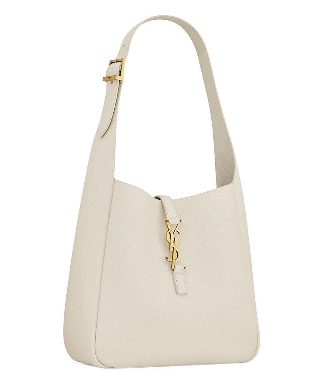 SAINT LAURENT Белая кожаная сумка тоут, фото 2