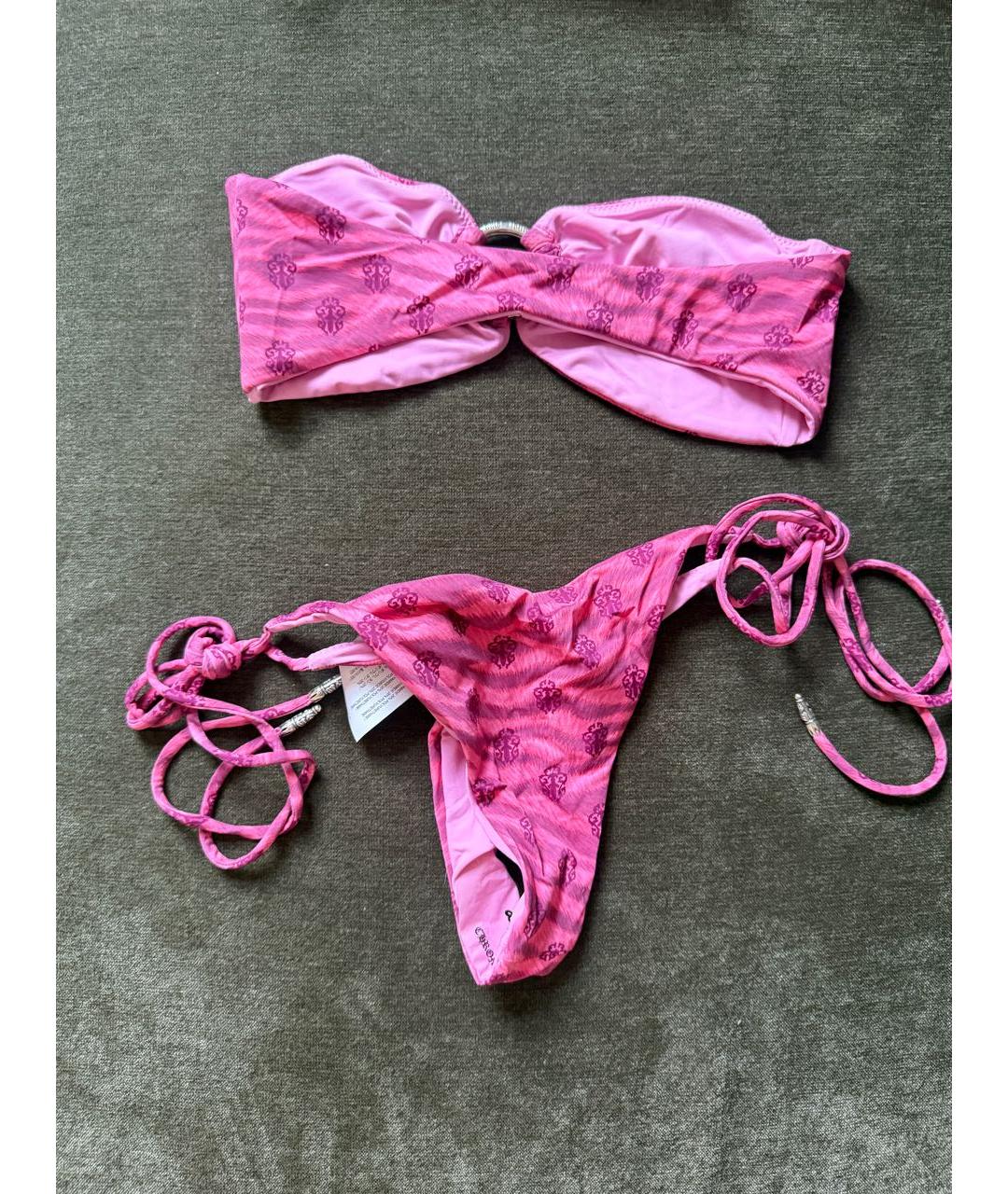CHROME HEARTS Розовый полиэстеровый купальник, фото 4