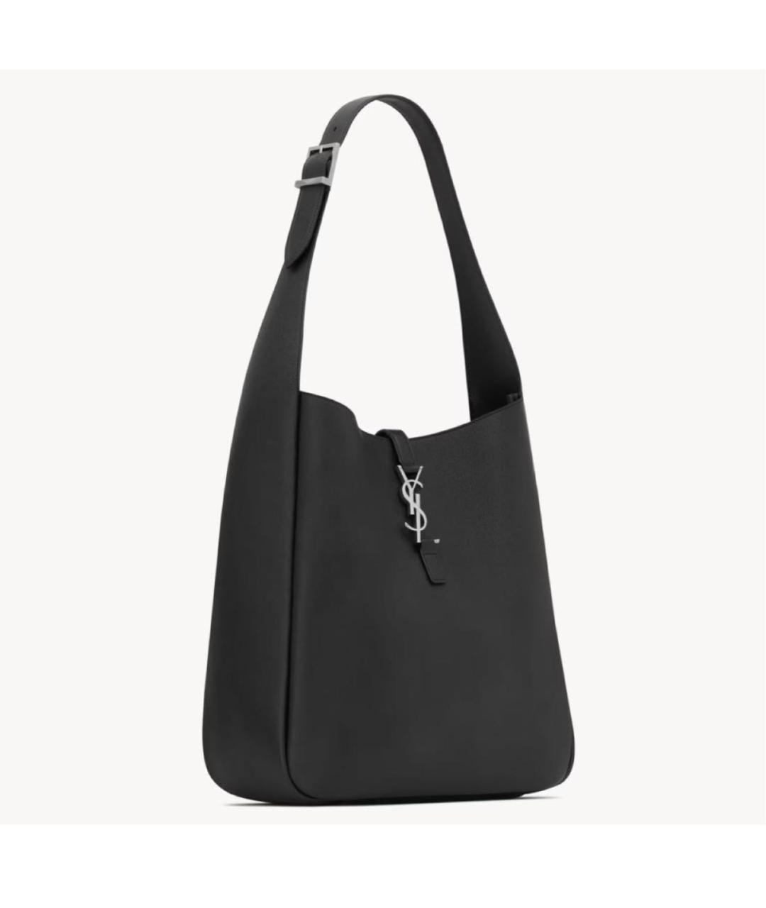 SAINT LAURENT Черная кожаная сумка тоут, фото 2