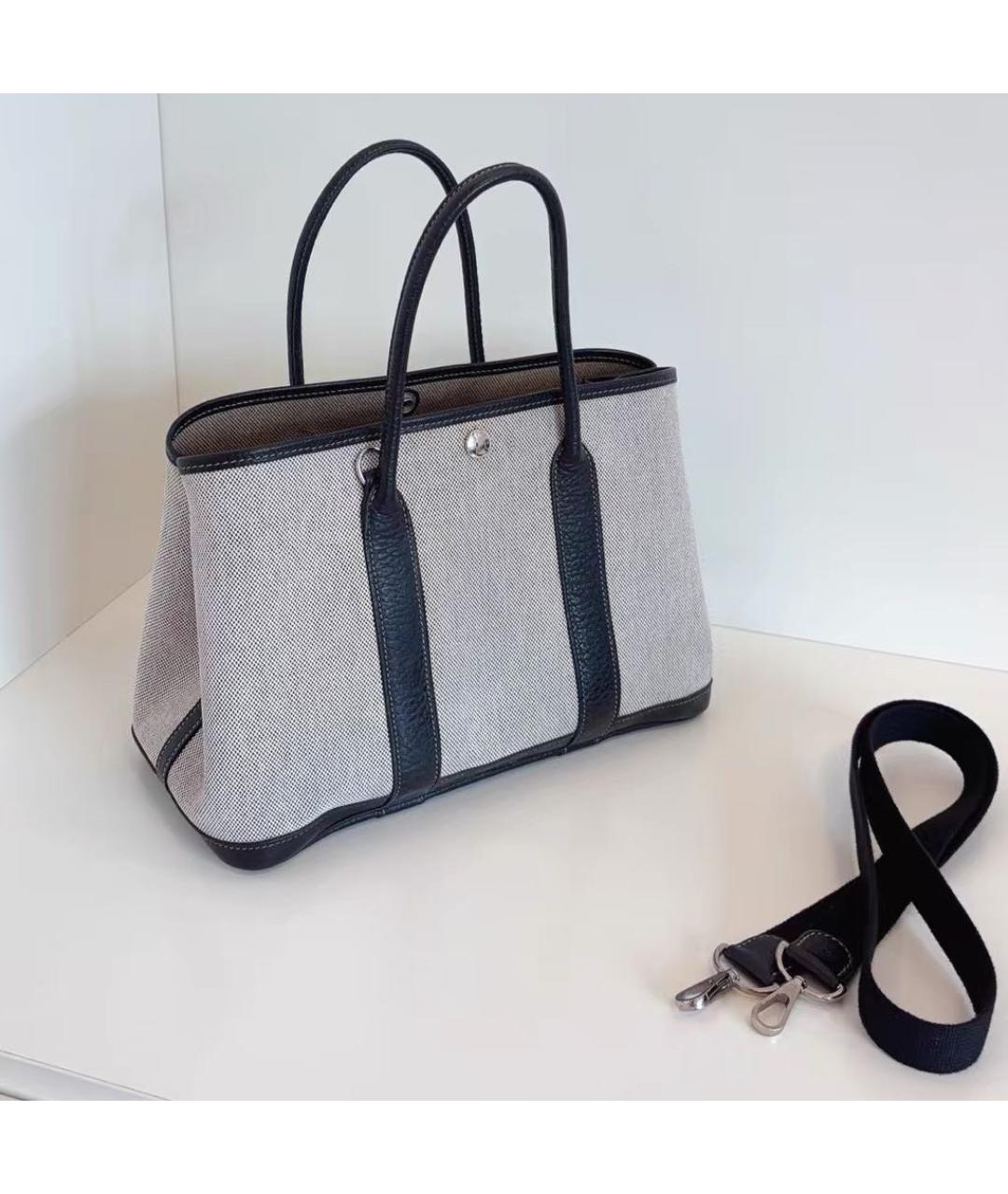 HERMES Черная кожаная сумка с короткими ручками, фото 3