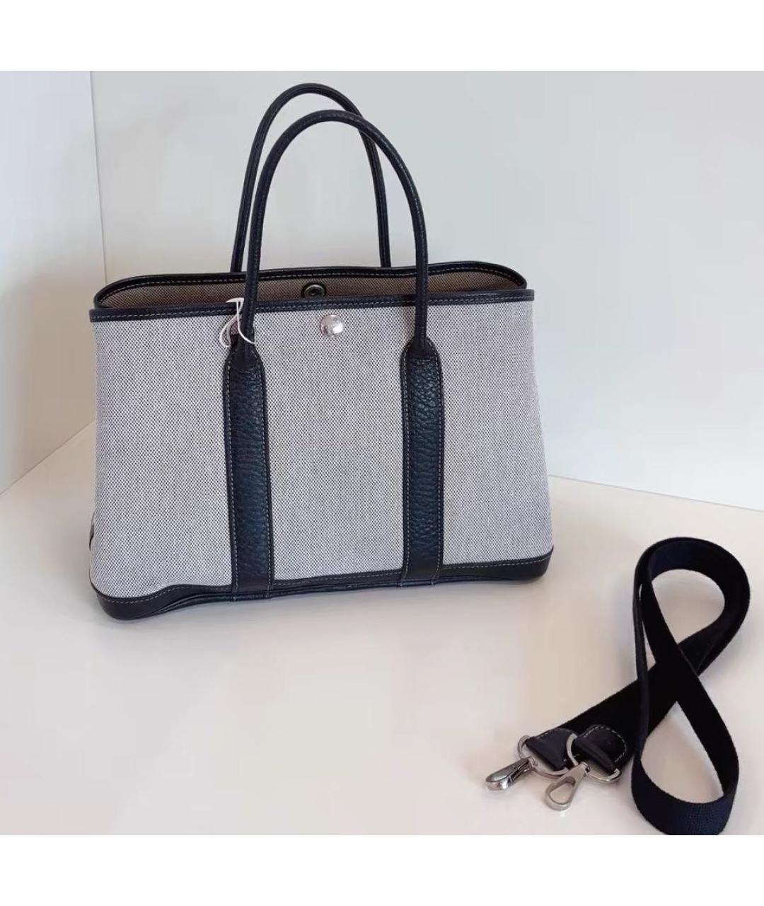 HERMES Черная кожаная сумка с короткими ручками, фото 2