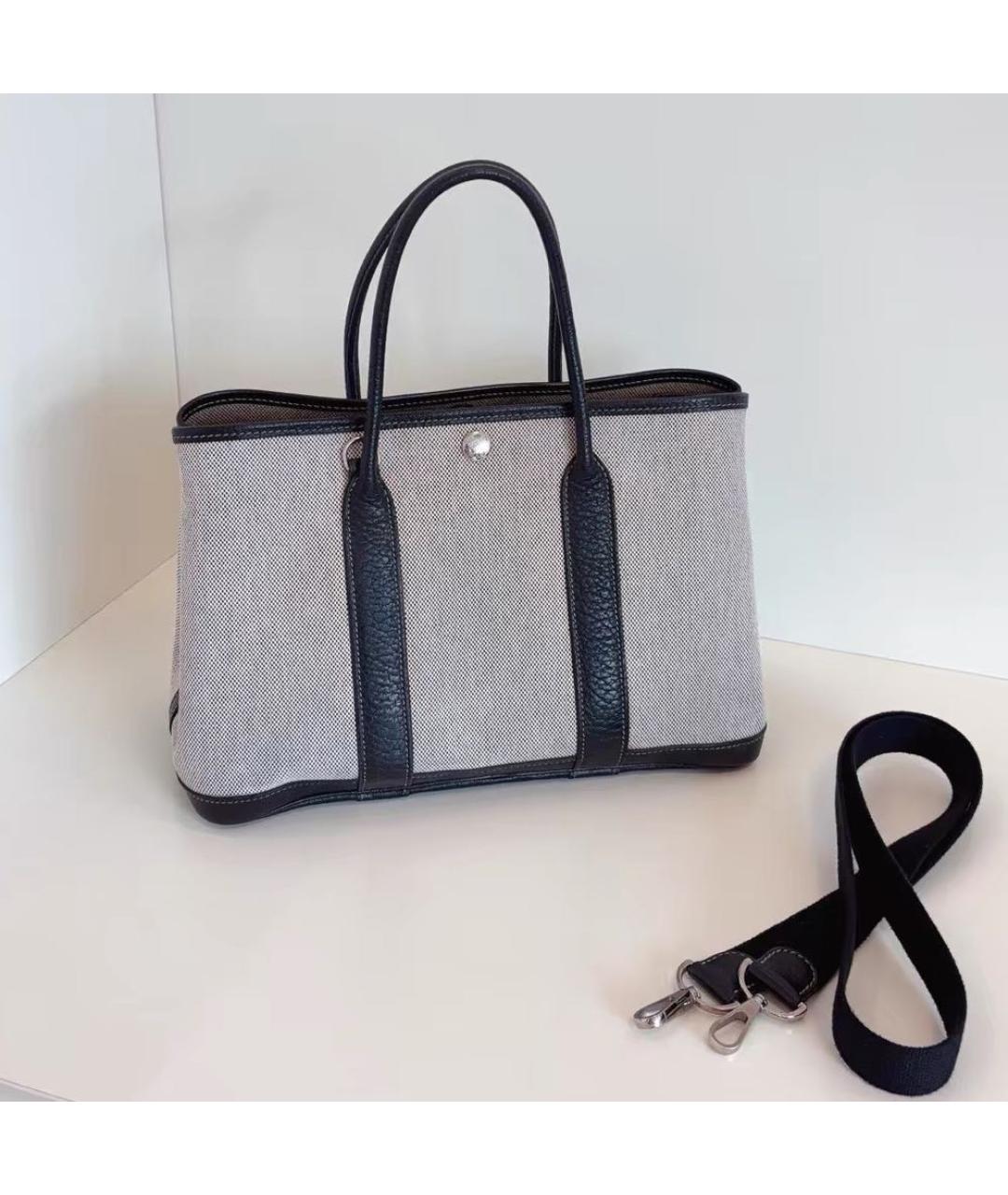 HERMES Черная кожаная сумка с короткими ручками, фото 9