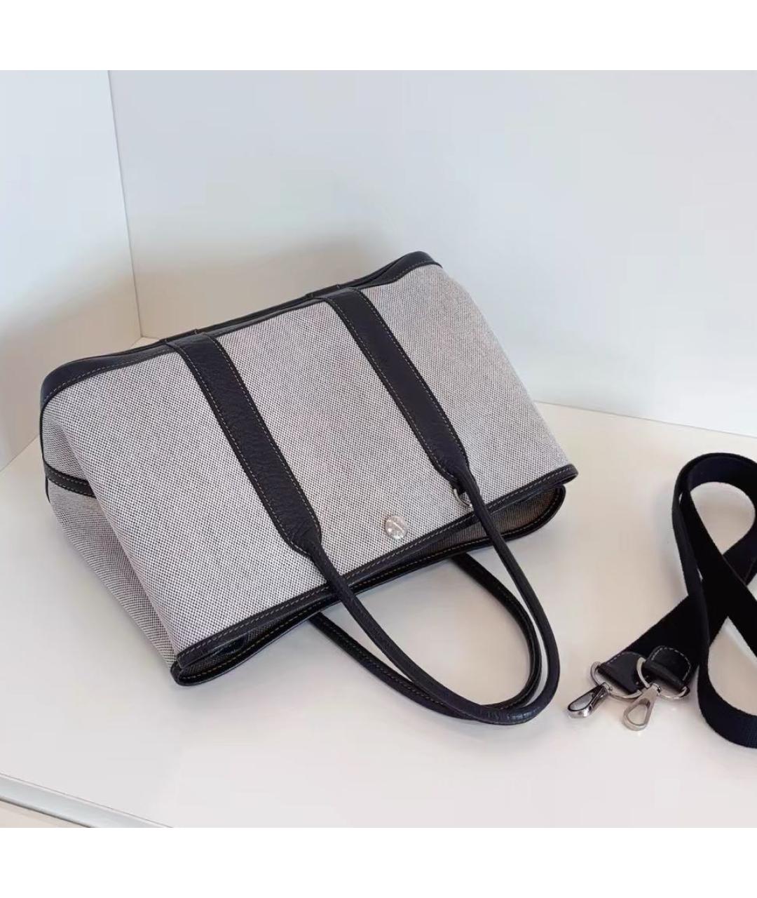 HERMES Черная кожаная сумка с короткими ручками, фото 5