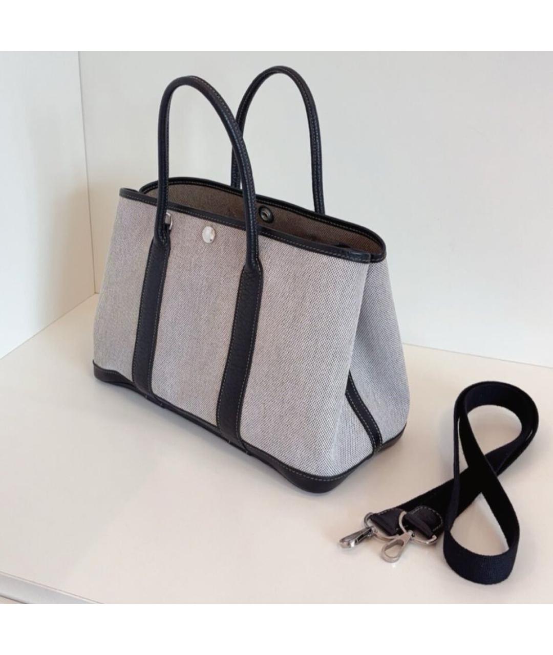 HERMES Черная кожаная сумка с короткими ручками, фото 4