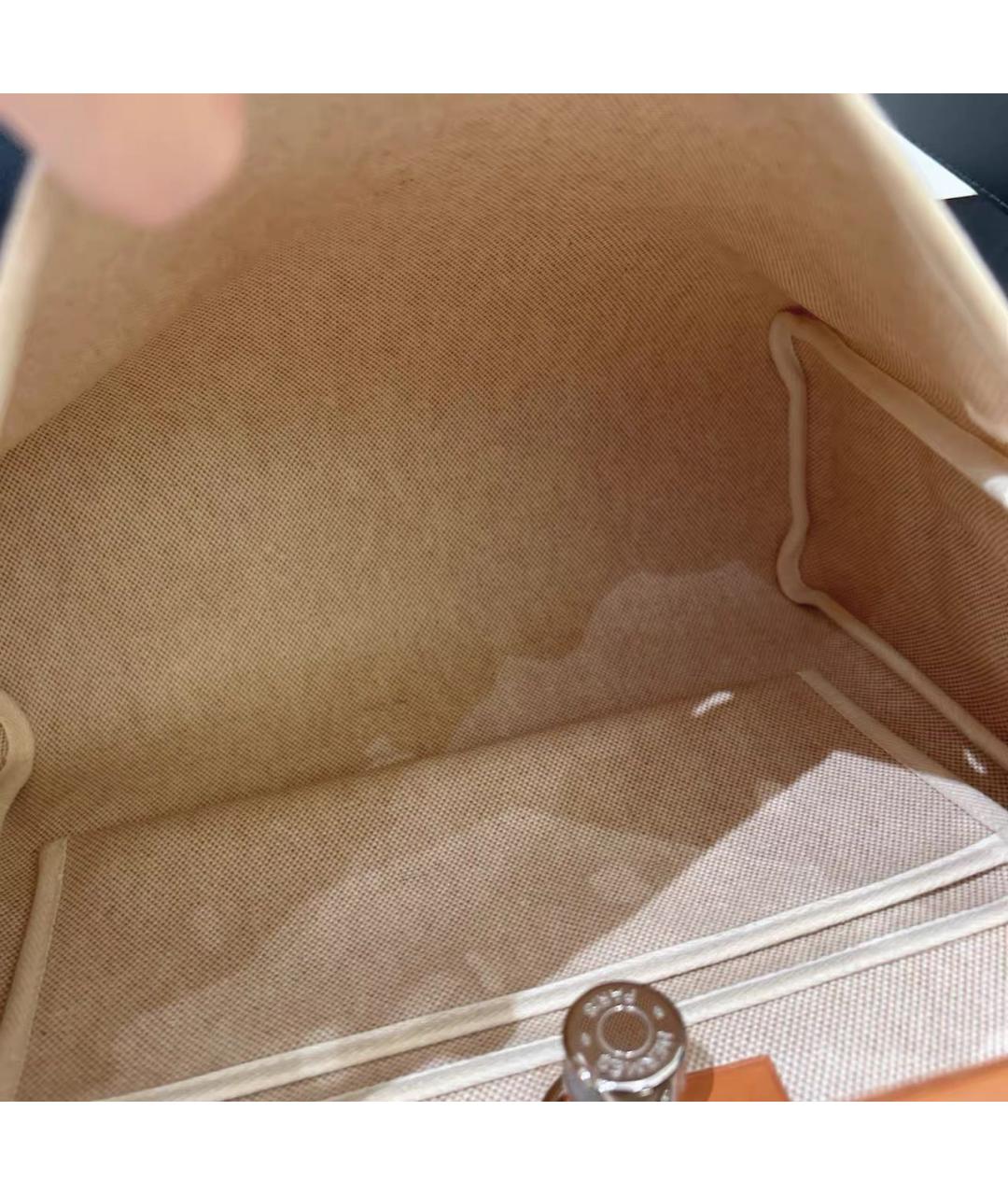 HERMES Бежевая кожаная сумка с короткими ручками, фото 8