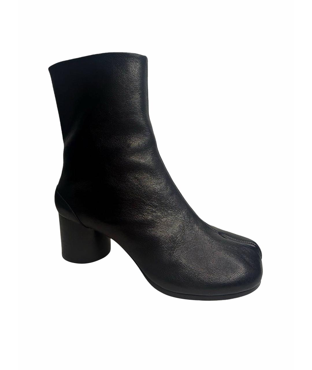 MAISON MARGIELA Черные кожаные ботильоны, фото 1