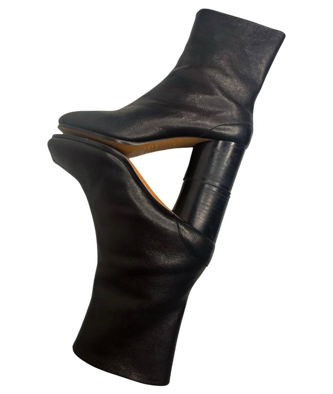 MAISON MARGIELA Черные кожаные ботильоны, фото 8