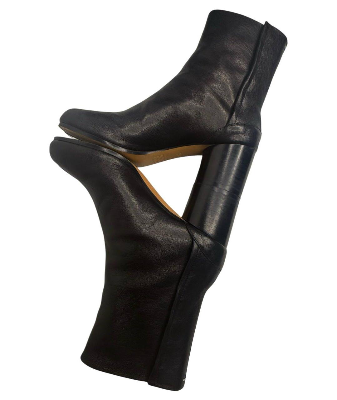 MAISON MARGIELA Черные кожаные ботильоны, фото 9