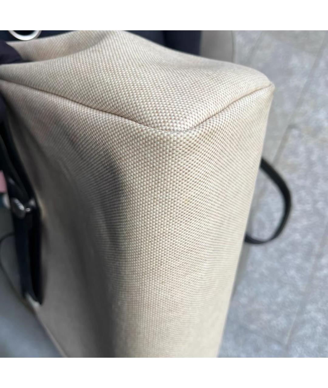 HERMES Бежевая тканевая сумка через плечо, фото 6
