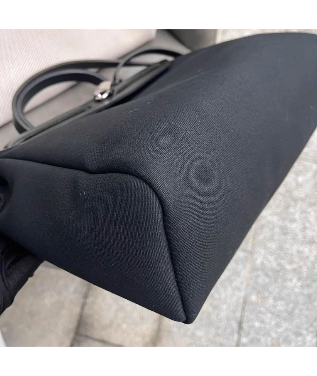 HERMES Черная кожаная сумка с короткими ручками, фото 6