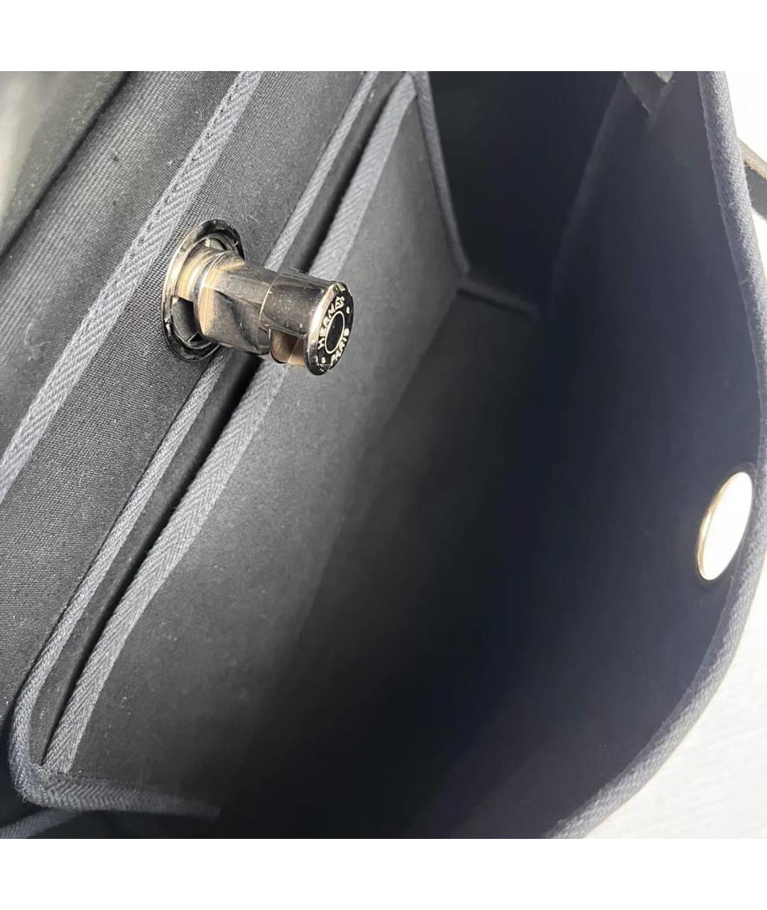 HERMES Черная кожаная сумка с короткими ручками, фото 3