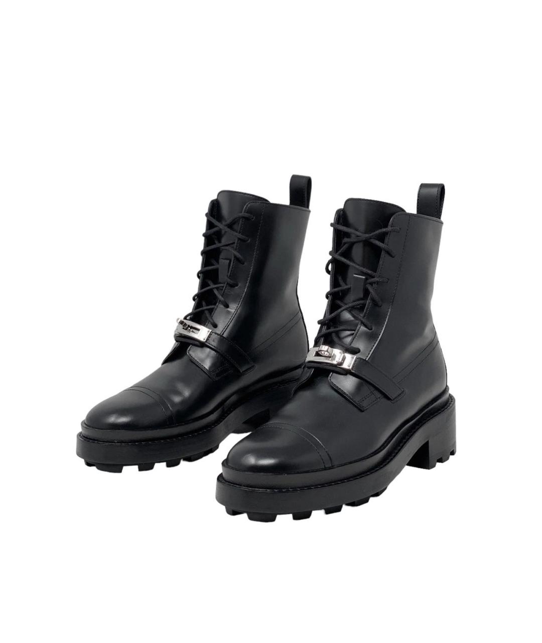 HERMES Черные кожаные ботинки, фото 2