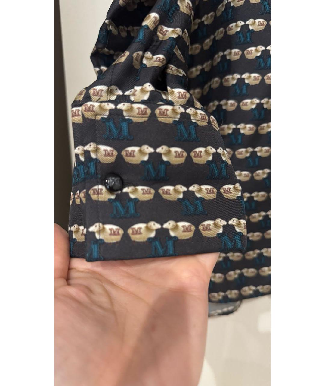 'S MAX MARA Коричневая шелковая рубашка, фото 4