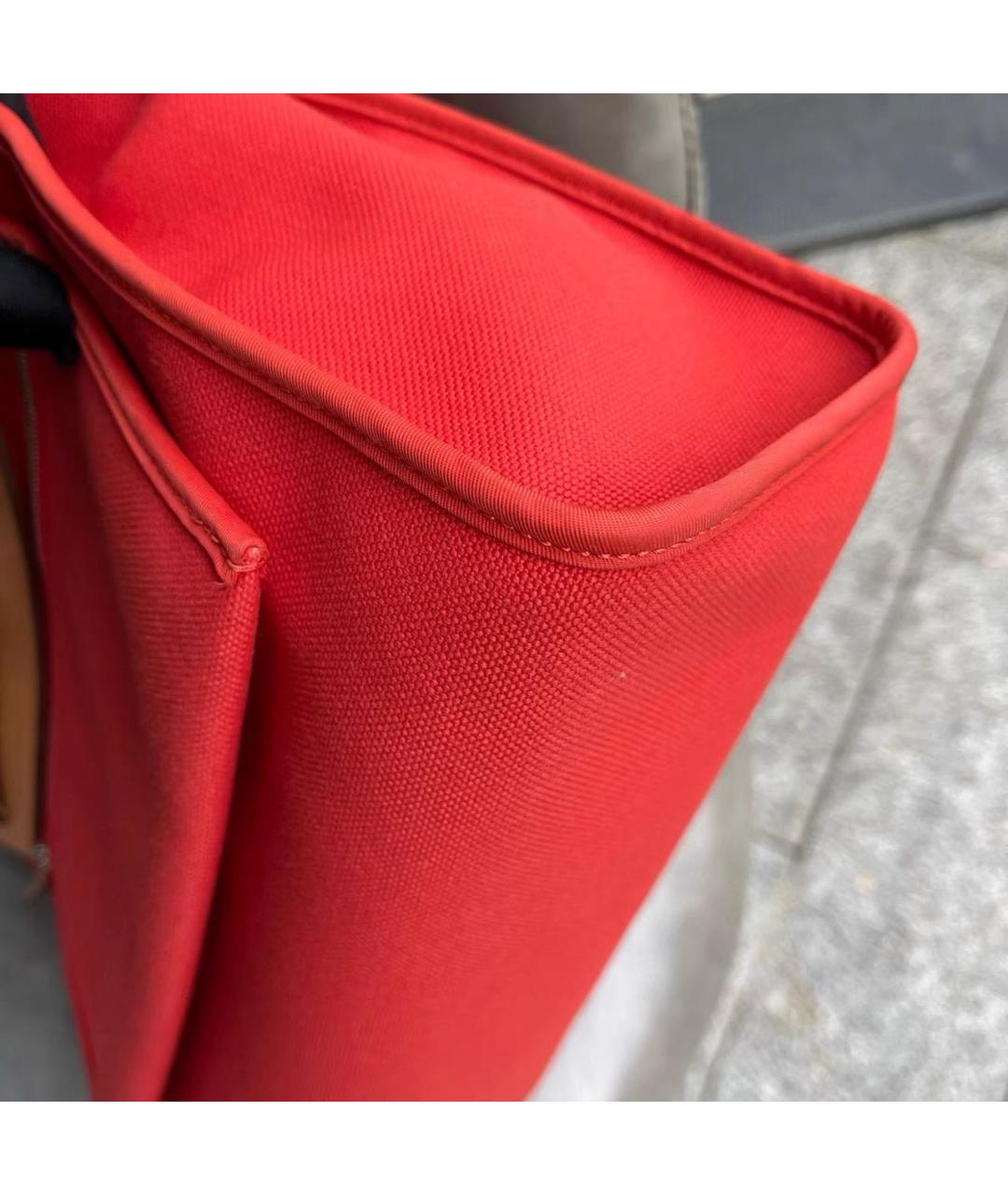 HERMES Красная кожаная сумка с короткими ручками, фото 8