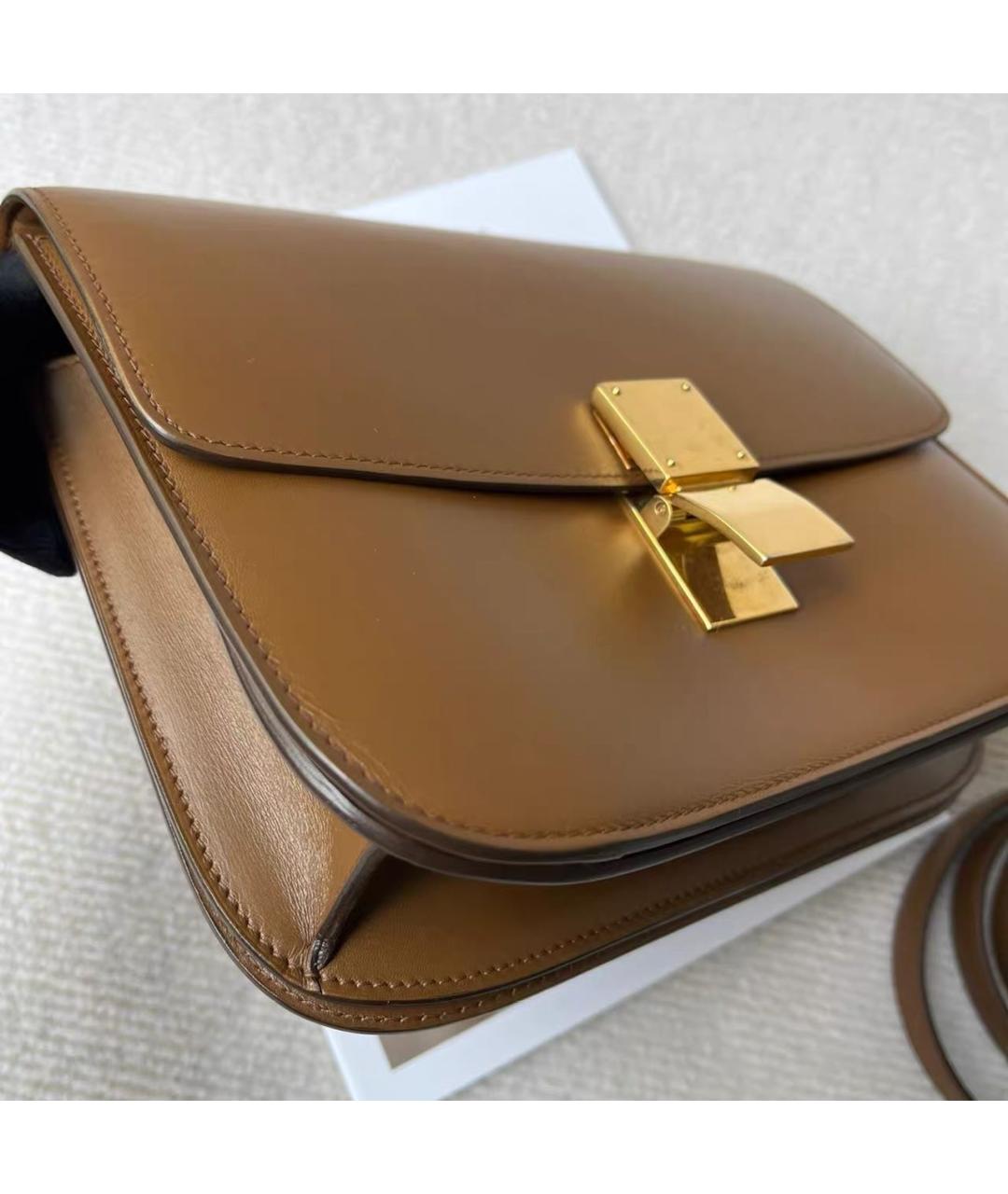 CELINE Коричневая кожаная сумка через плечо, фото 4