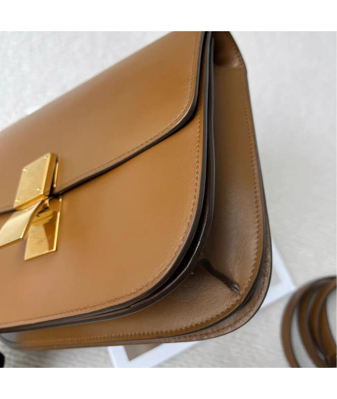 CELINE Коричневая кожаная сумка через плечо, фото 3