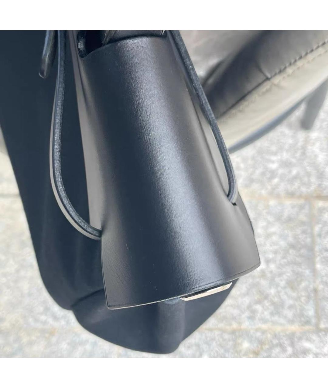 HERMES Черная кожаная сумка с короткими ручками, фото 5