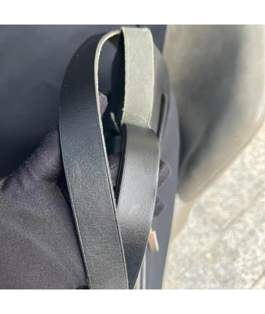 HERMES Черная кожаная сумка с короткими ручками, фото 6