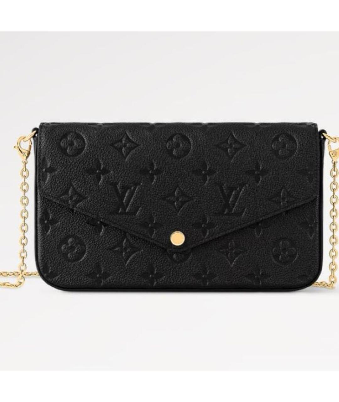 LOUIS VUITTON Черная кожаная сумка через плечо, фото 5