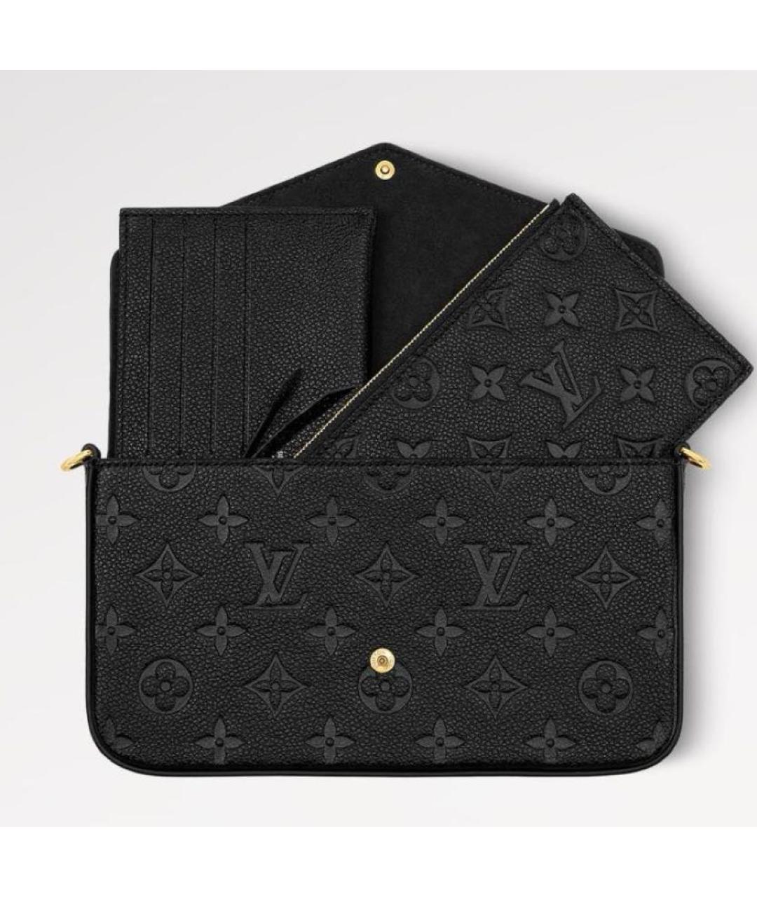 LOUIS VUITTON Черная кожаная сумка через плечо, фото 3