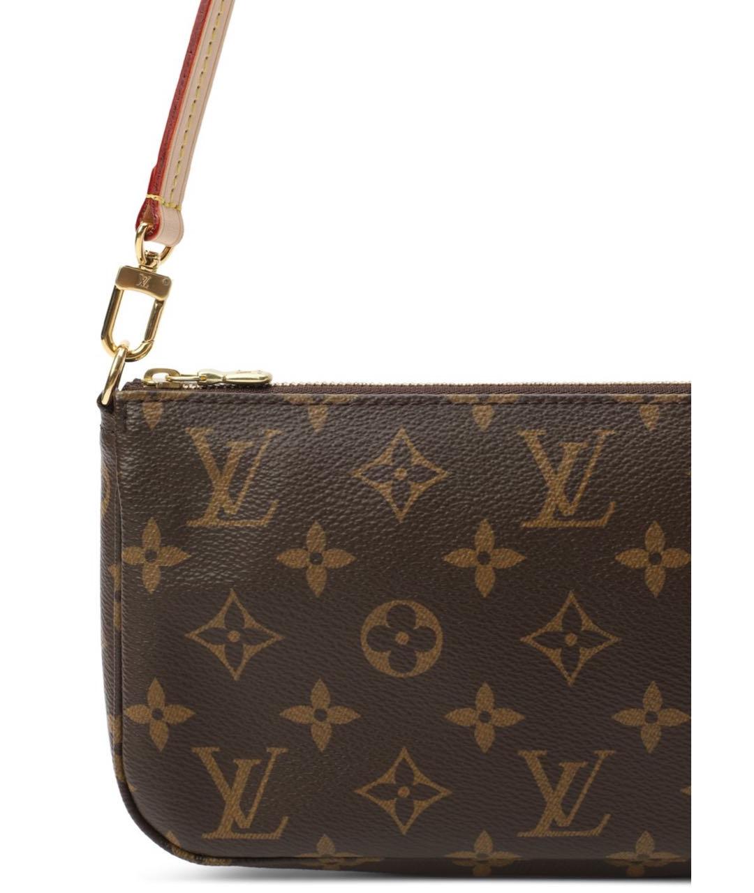 LOUIS VUITTON Коричневая кожаная сумка с короткими ручками, фото 4