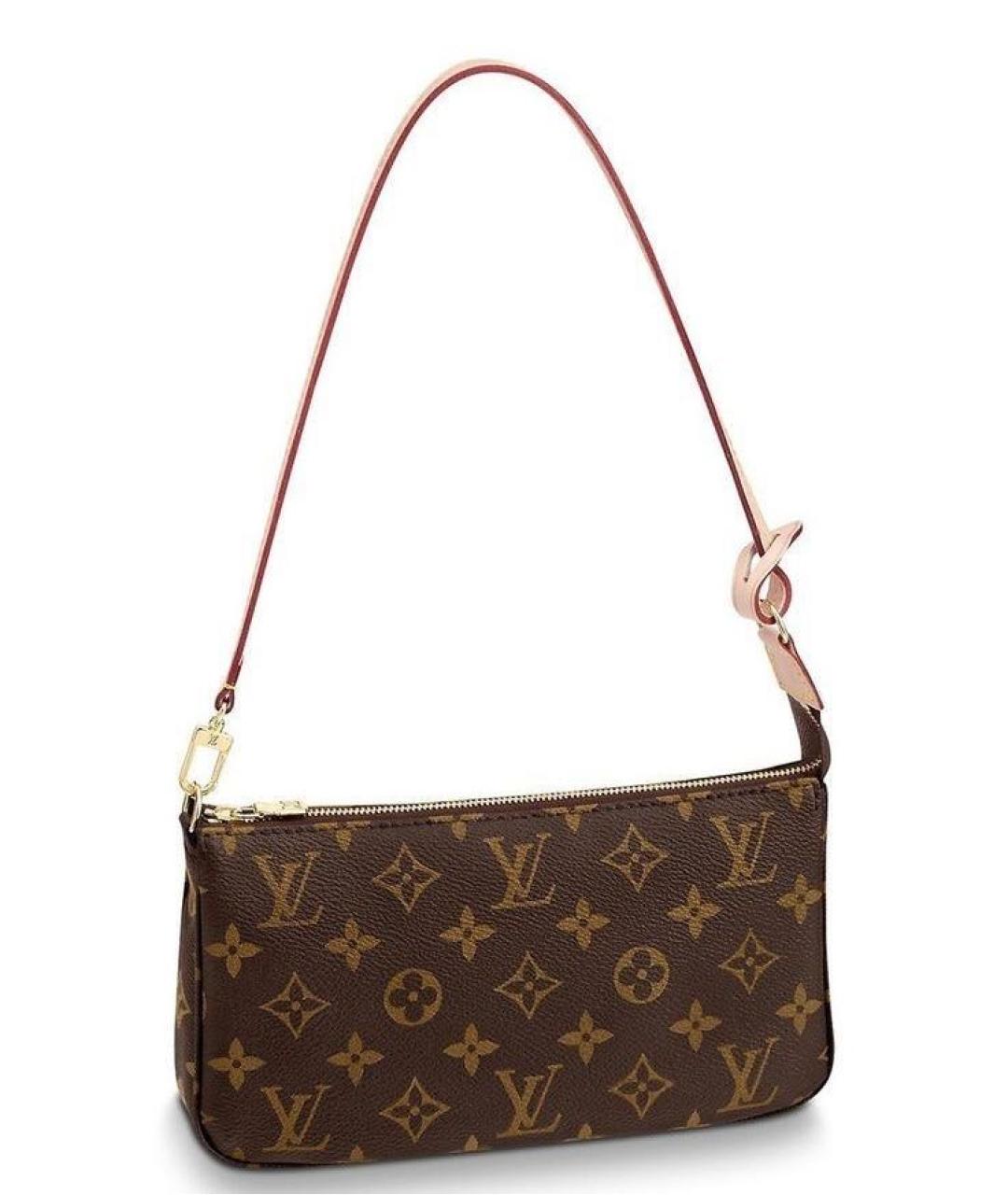 LOUIS VUITTON Коричневая кожаная сумка с короткими ручками, фото 5