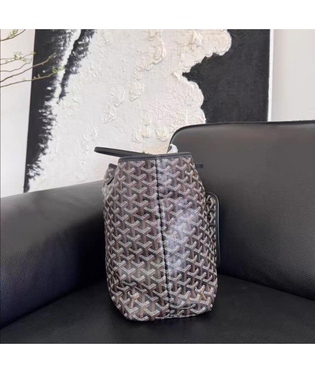 GOYARD Черная кожаная сумка тоут, фото 3