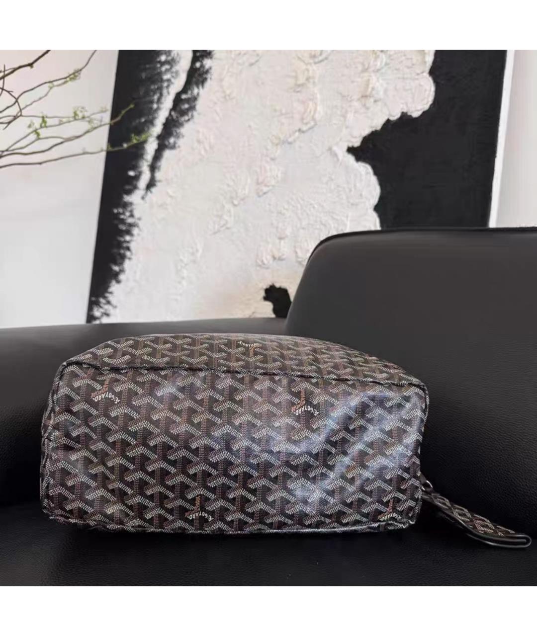 GOYARD Черная кожаная сумка тоут, фото 6