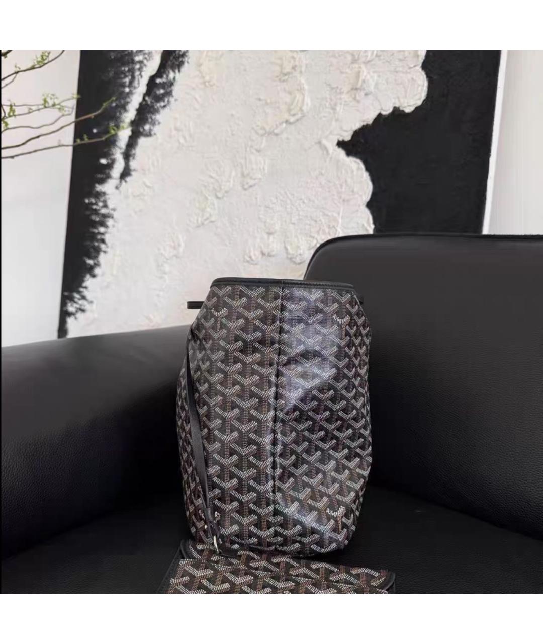 GOYARD Черная кожаная сумка тоут, фото 4