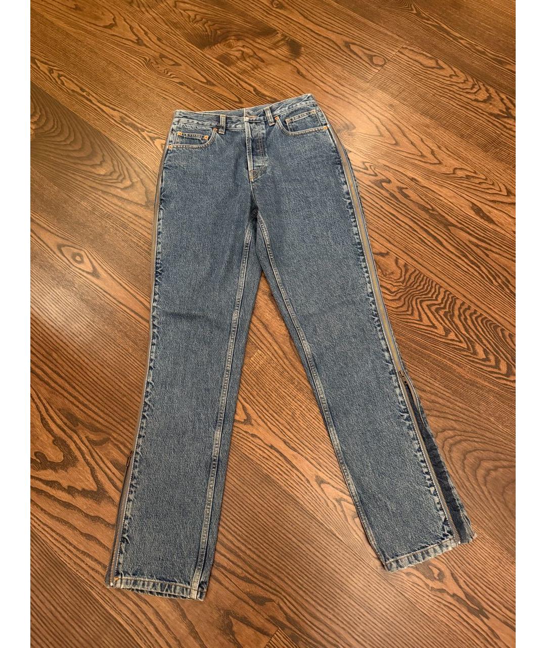 VETEMENTS Синие хлопковые джинсы слим, фото 9