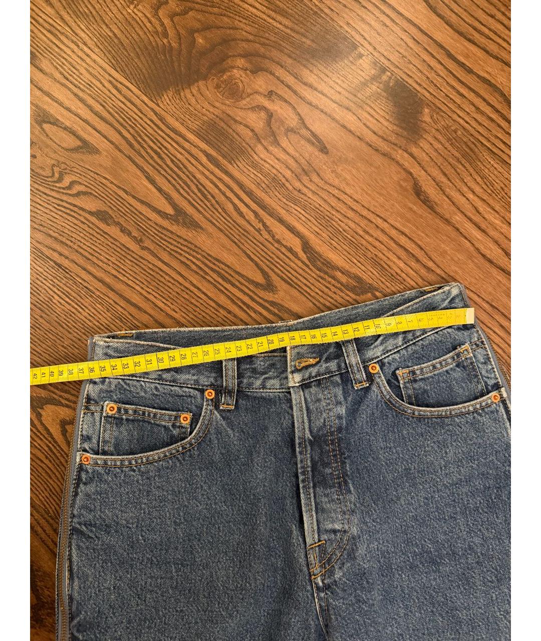 VETEMENTS Синие хлопковые джинсы слим, фото 7