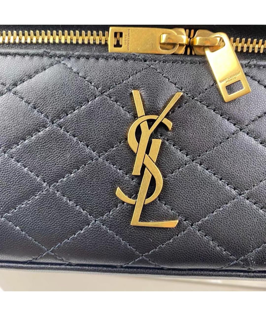 SAINT LAURENT Черная кожаная сумка через плечо, фото 6