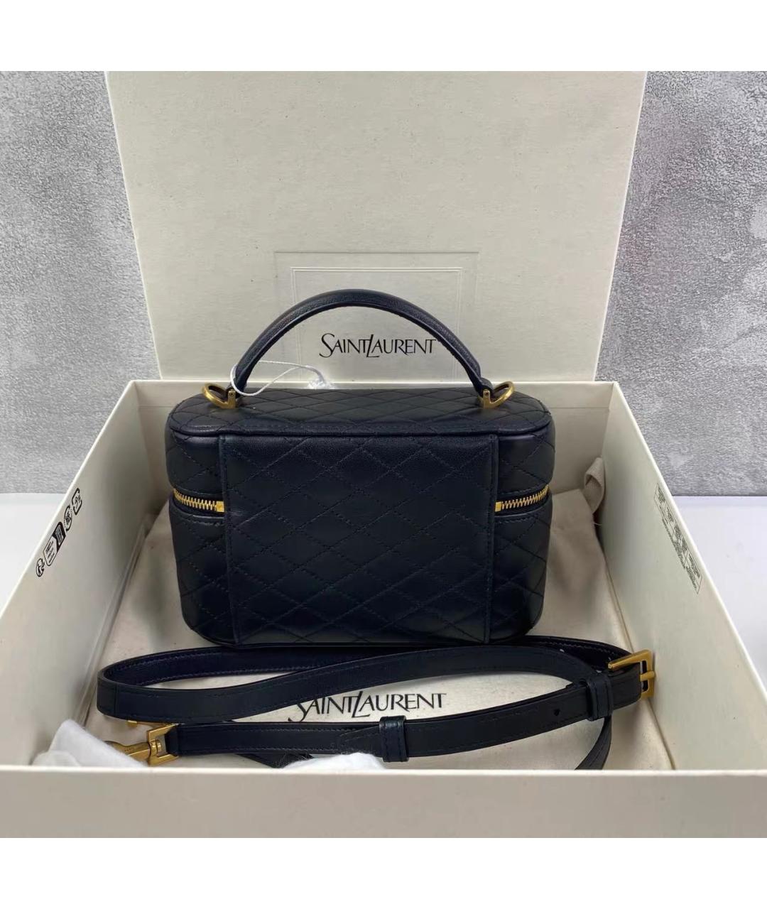SAINT LAURENT Черная кожаная сумка через плечо, фото 2