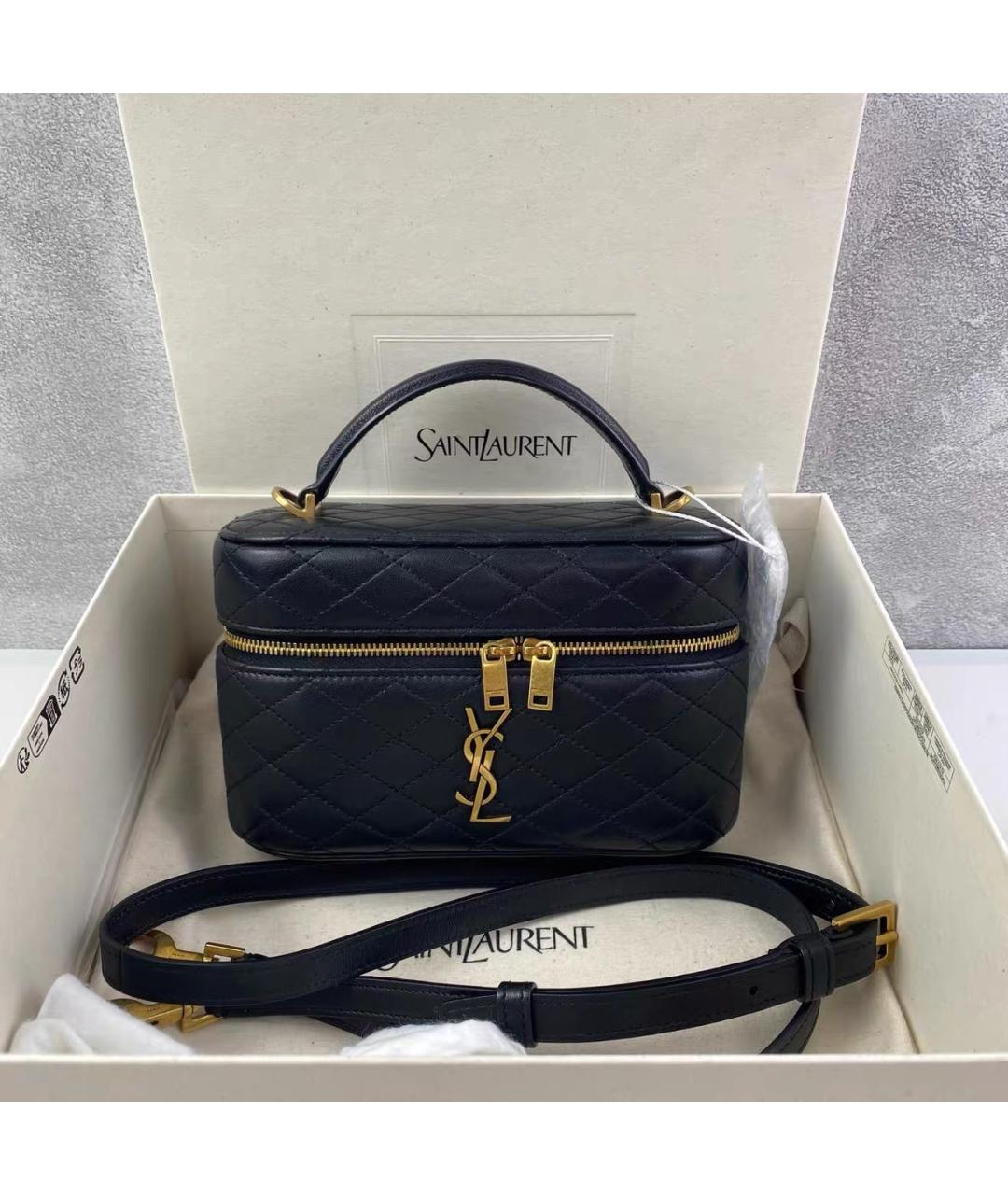 SAINT LAURENT Черная кожаная сумка через плечо, фото 9