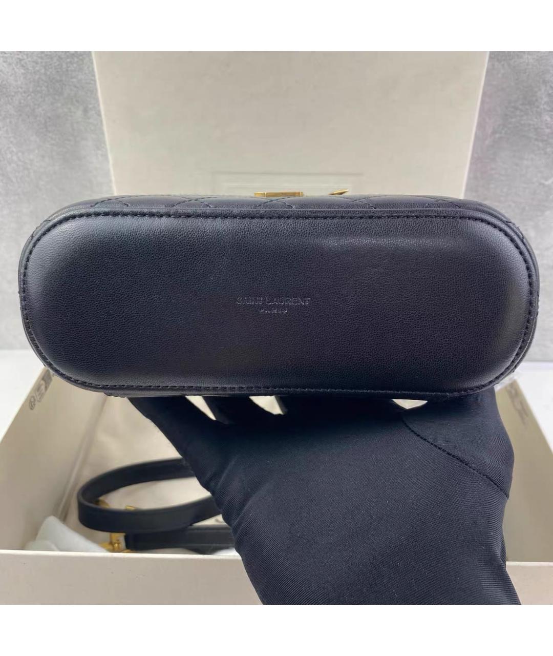 SAINT LAURENT Черная кожаная сумка через плечо, фото 5