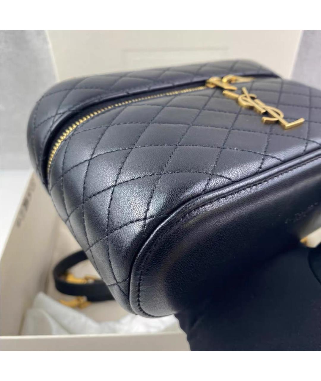 SAINT LAURENT Черная кожаная сумка через плечо, фото 3