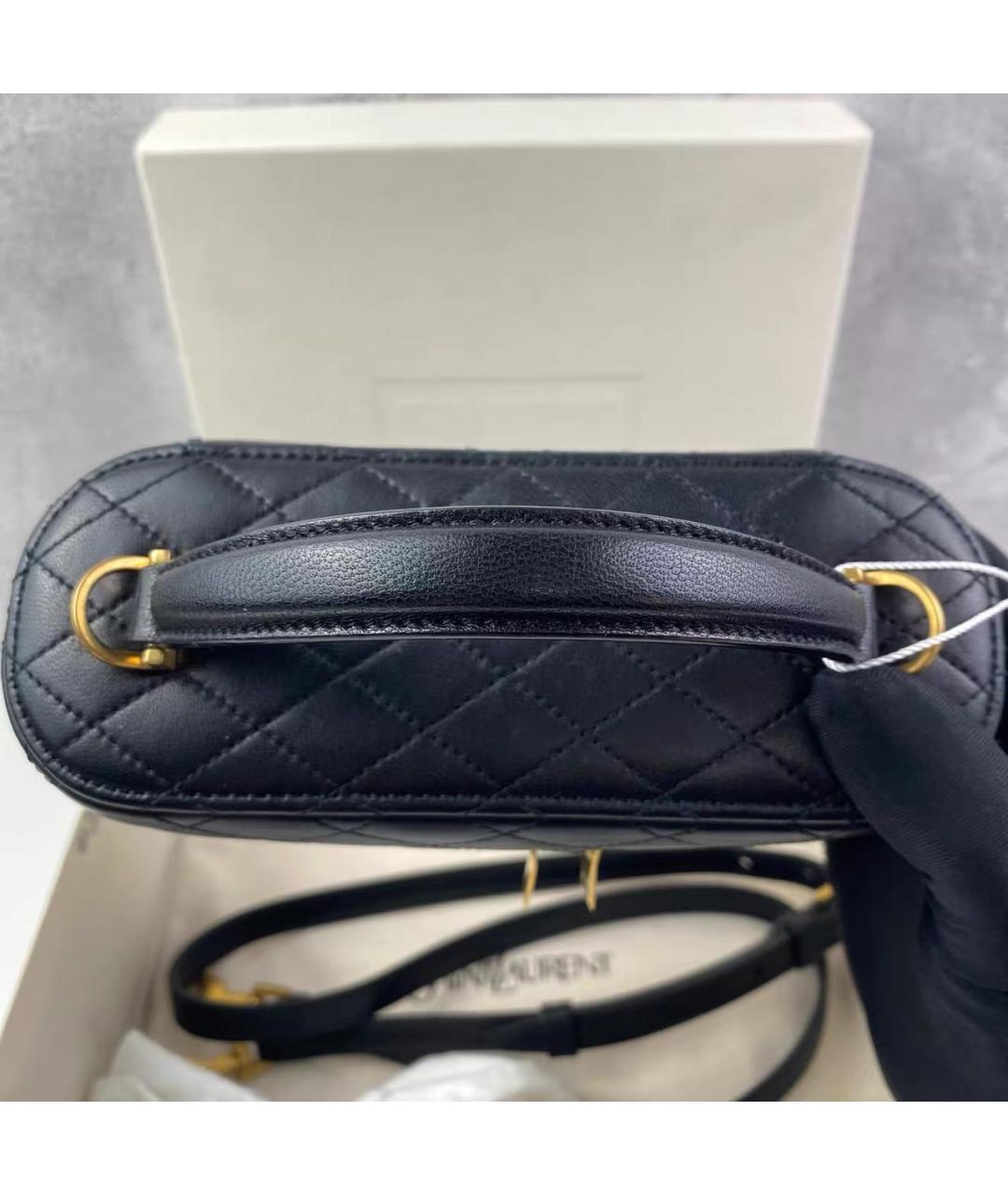 SAINT LAURENT Черная кожаная сумка через плечо, фото 7