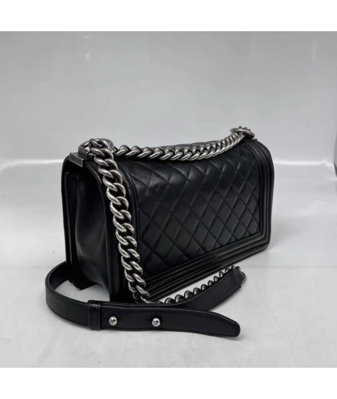 CHANEL Черная кожаная сумка через плечо, фото 4