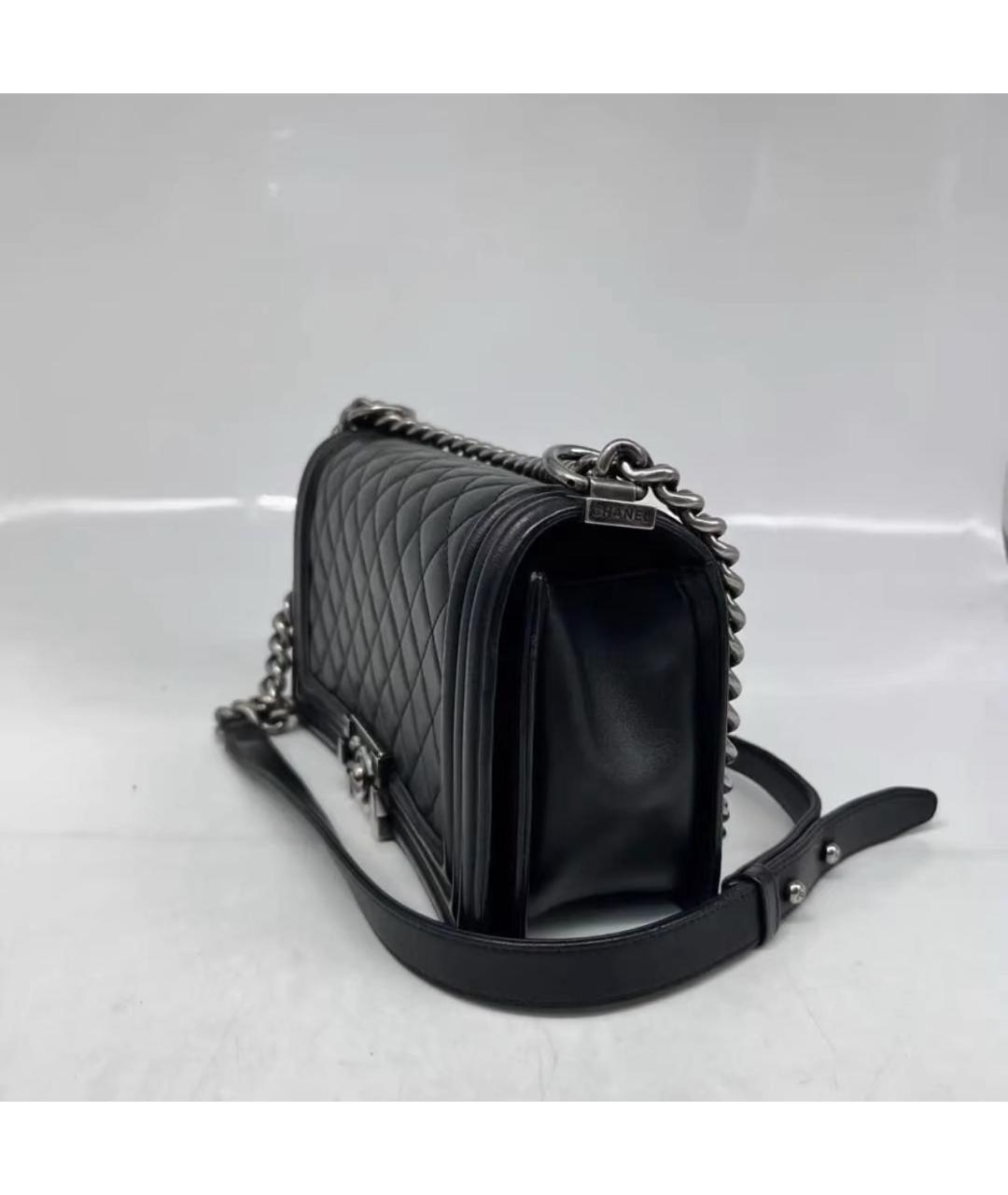 CHANEL Черная кожаная сумка через плечо, фото 3