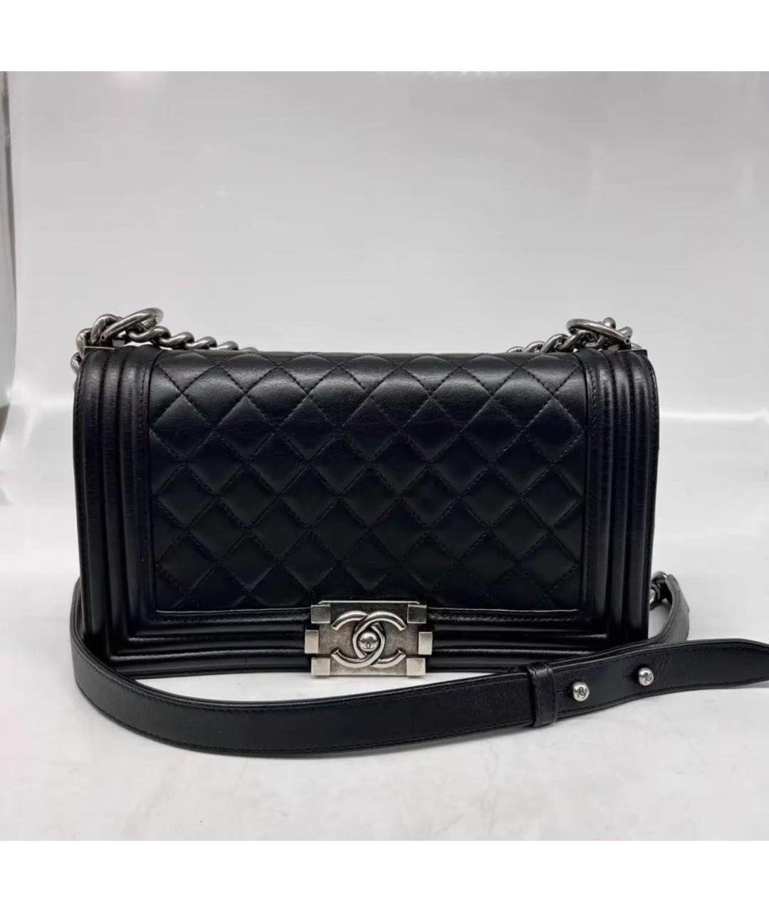CHANEL Черная кожаная сумка через плечо, фото 9